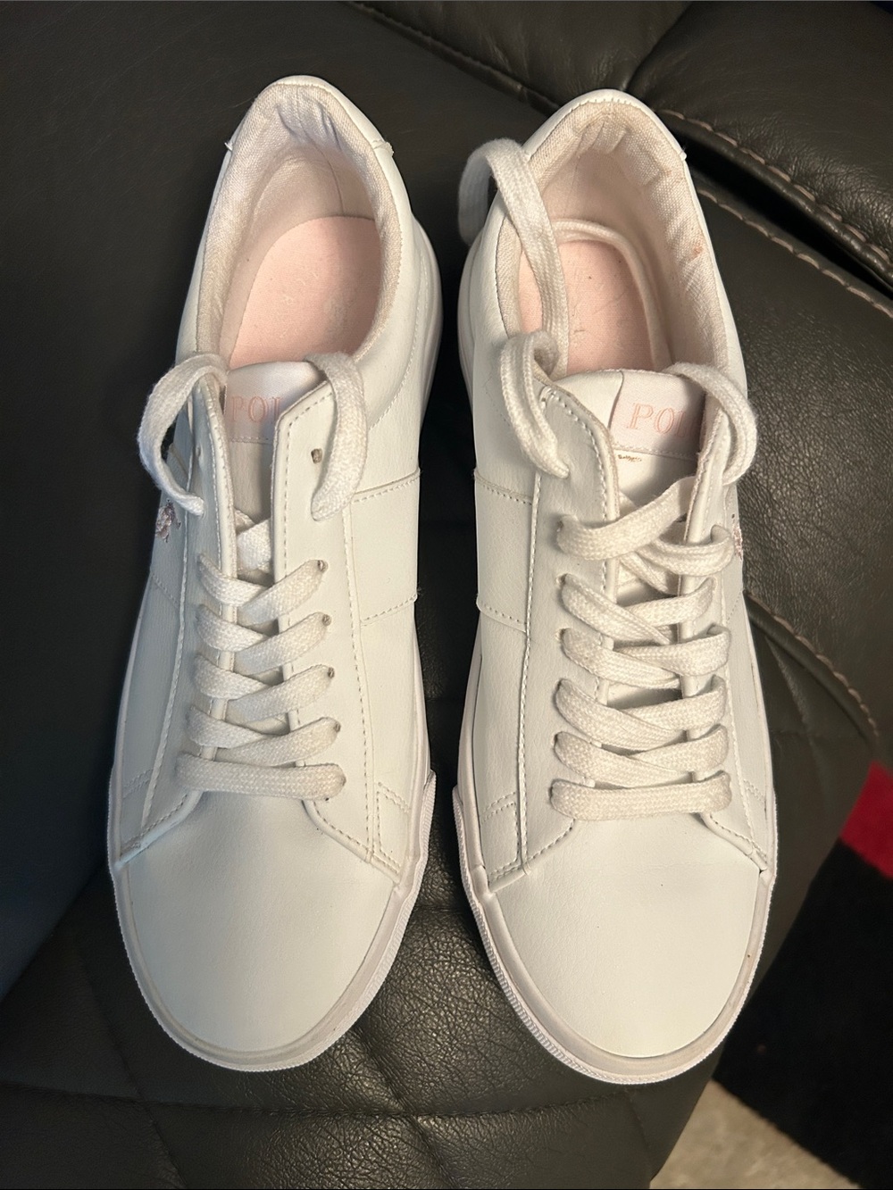 Polo Ralph Lauren Shoes | Polo By Ralph
Lauren White Sneakers w/ Pink
Accents 💓💓